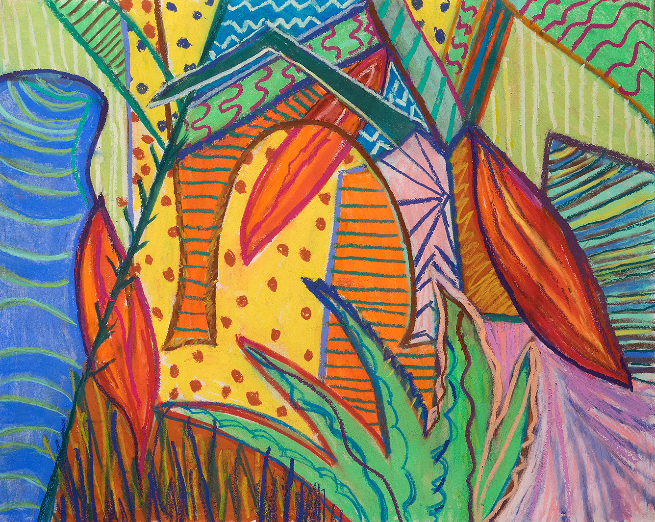 Hedy Klineman - Barbados - Afternoon Garden - pastel on paper